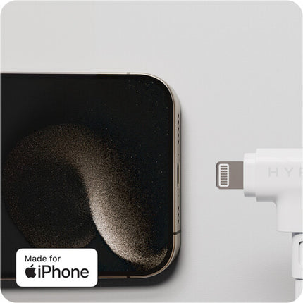 HYPER HyperJuice Cable Híbrido USB-C Lightning Silicona 5ft 60W Blanco