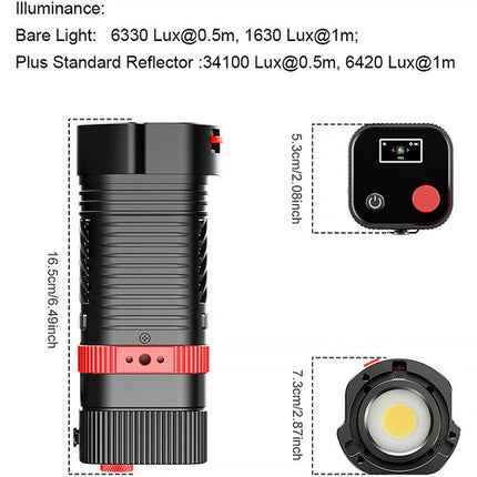 GVM PL60C RGB Luz LED Monolight 3 Luces 6420 Lux 2700-6800K Kit Completo
