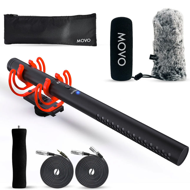 Movo Photo X3-II Micrófono Supercardioide Shotgun Con Filtro 150 Hz Vibración Reducida