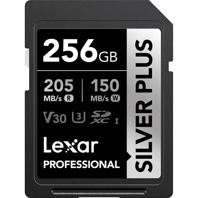 Tarjeta de memoria Lexar 256GB Profesional SILVER PLUS UHS-I SDXC 205 MB/s 150 MB/s 5 unidades