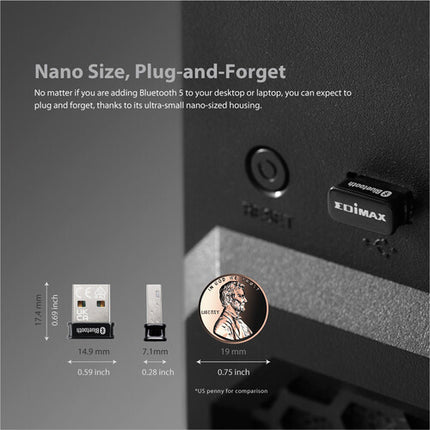 EDIMAX Technology BT-8500 Adaptador Bluetooth 5.0 USB Nano USB-A 2.0