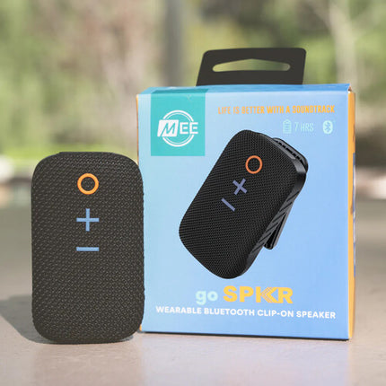 MEE audio goSPKR Altavoz Bluetooth portátil IPX5 con Clip Magnético y 7 horas de reproducción