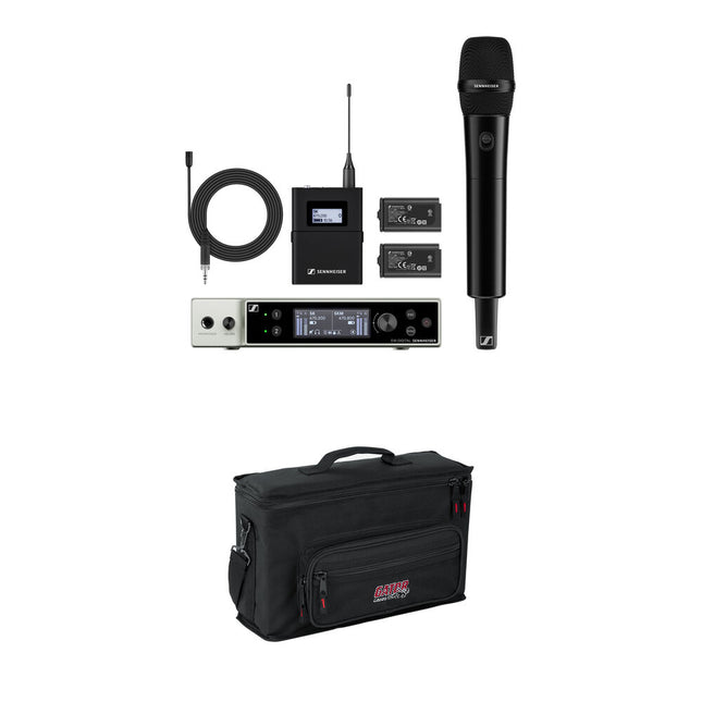 Sennheiser EW-DX MKE 2-835-S Kit inalámbrico digital dual con micrófonos y bolsa Gator GM-2W