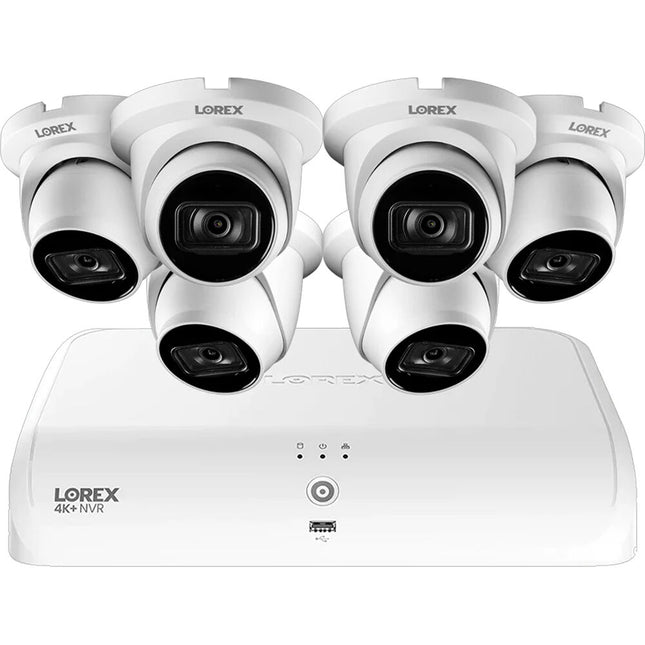 Lorex Fusion Serie N91062-8CD6-E NVR 16 Canales 12MP 2TB HDD 6 Cámaras Dome 4K UHD