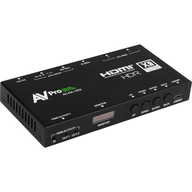AVPro Edge 1x2 Amplificador HDMI 2.1b 48 Gb/s 8K60 con soporte audio multicanal