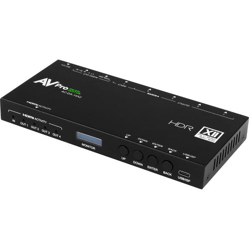 AVPro Edge 1x4 Amplificador HDMI 2.1b 48 Gb/s 8K60 4 Salidas con Soporte Montaje