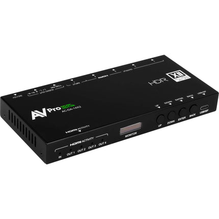 AVPro Edge 1x4 Amplificador HDMI 2.1b 48 Gb/s 8K60 4 Salidas con Soporte Montaje
