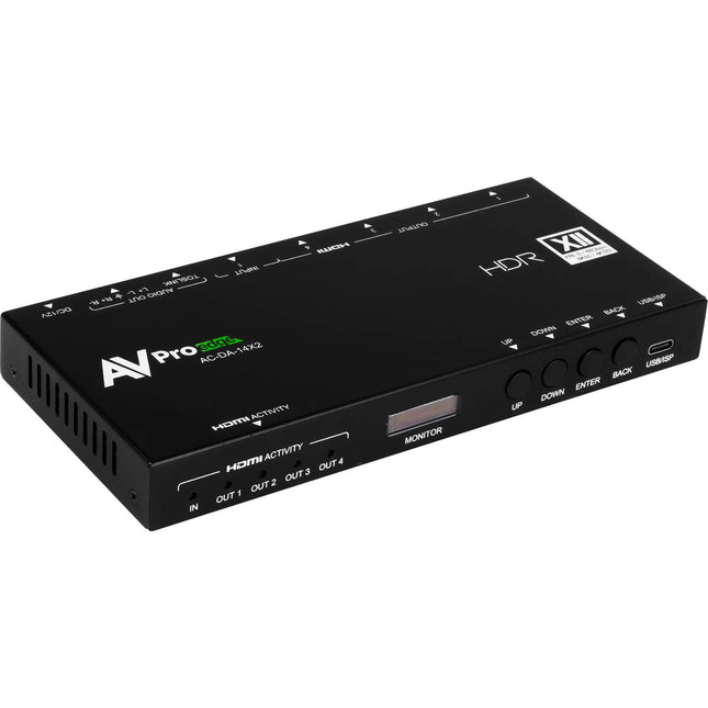 AVPro Edge 1x4 Amplificador HDMI 2.1b 48 Gb/s 8K60 4 Salidas con Soporte Montaje