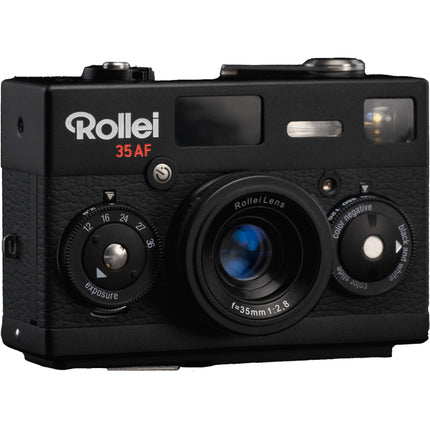 Rollei 35AF Cámara de 35mm con lente f 2.8 y flash integrado negra