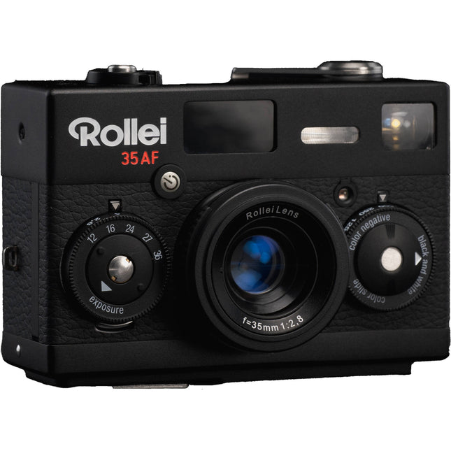 Rollei 35AF Cámara de 35mm con lente f 2.8 y flash integrado negra