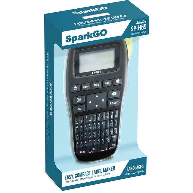 SparkGO SP-H55 Impresora de Etiquetas Térmica con Teclado QWERTY y Cinta Laminada 0.5" x 13'