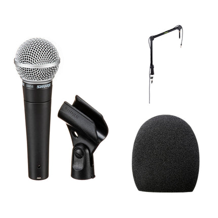 Shure SM58 Micrófono Dinámico para Podcast Kit con Brazo y Paravientos