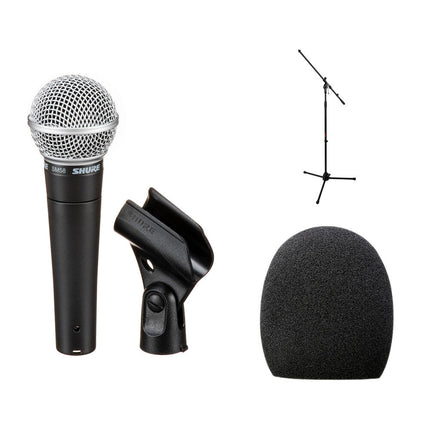 Shure SM58 Micrófono Dinámico Cardioide Kit con Soporte y Cable XLR