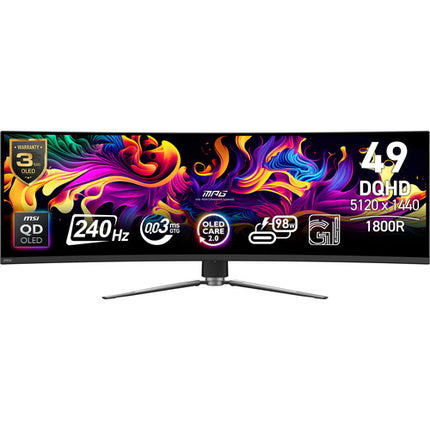 MSI MPG 491CQPX Monitor Curvo Gaming 49" QD-OLED 5120x1440 240Hz HDR