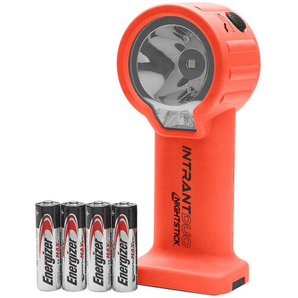Nightstick INTRANT Duo Linterna de Ángulo Doble Luz Segura 320 Lúmenes Batería AA
