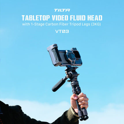 Tilta VT03 Cabezal de Vídeo con Patas de Trípode de Fibra de Carbono 6.6 lb 13.7 pulgadas