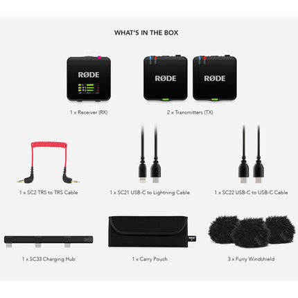 RODE Wireless GO Gen 3 Sistema Micrófono Inalámbrico Dual 7h Batería Negro