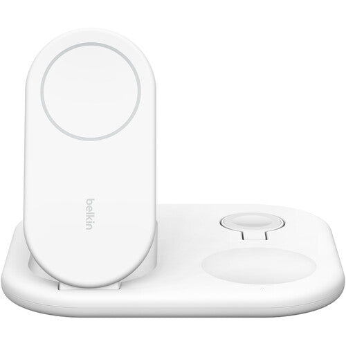 Belkin BoostCharge Cargador inalámbrico plegable 3 en 1 15W con Qi2 blanco