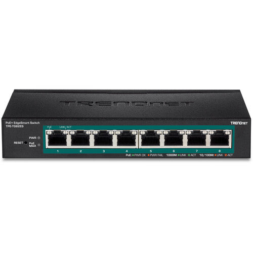 TRENDnet EdgeSmart TPE-TG82ES Switch de Red Gestionado 8 Puertos Gigabit PoE+ 68.6W 16Gb/s