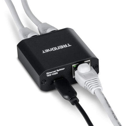 TRENDnet Splitter Ethernet Gigabit 2 Puertos 4 Gb/s con Cable USB-C