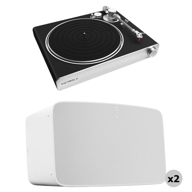 Victrola Stream Carbon Tocadiscos Manual 33 45 rpm Kit Sonos Five Blanco