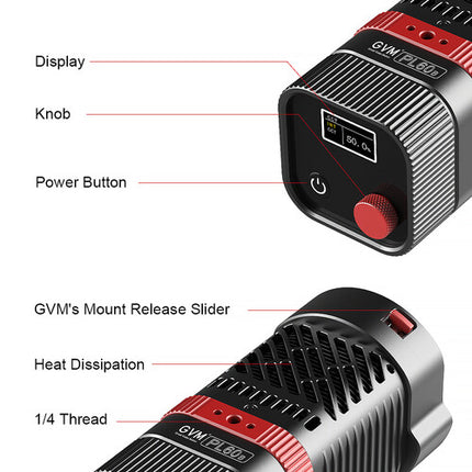 GVM PL60B Kit de 3 Luces LED Bi-Color con Softbox y Barndoors 9400 Lux 2700-6800K