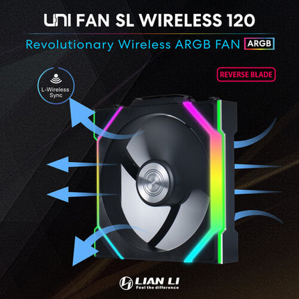 Lian Li 120mm UNI FAN SL Ventilador de caja ARGB inalámbrico 3-Pack 2000 rpm 64 CFM
