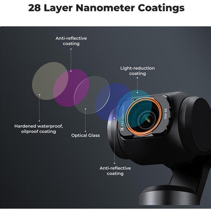 K&F Concept Filtro Estrella 6 Puntas con Recubrimiento Verde para DJI Osmo Pocket 3 28 Capas Nano