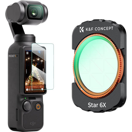 K&F Concept Filtro Estrella 6 Puntas con Recubrimiento Verde para DJI Osmo Pocket 3 28 Capas Nano