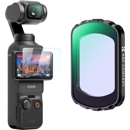 K&F Concept Filtro de Luz Natural Transparente para DJI Osmo Pocket 3 28 Capas Nano Recubrimiento Vidrio Óptico AGC Magnético