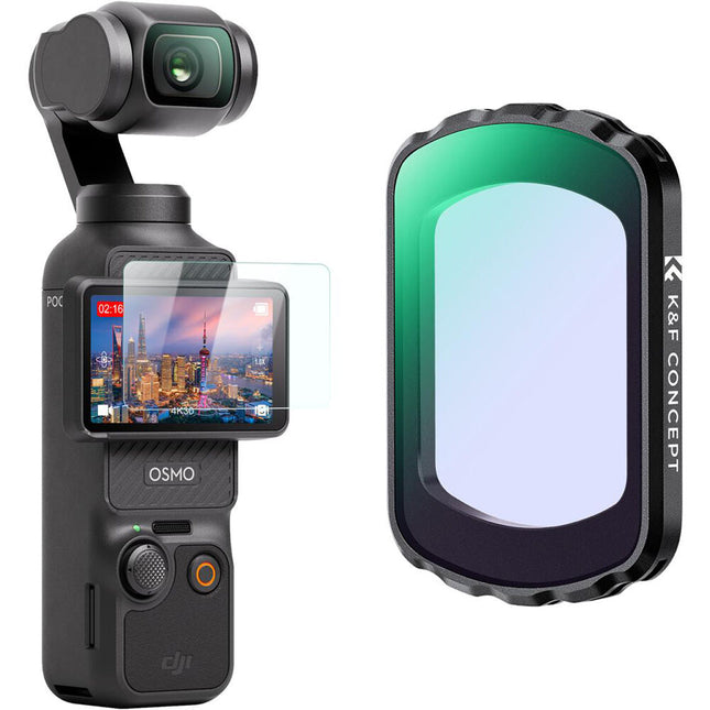 K&F Concept Filtro de Luz Natural Transparente para DJI Osmo Pocket 3 28 Capas Nano Recubrimiento Vidrio Óptico AGC Magnético