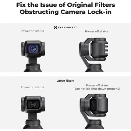K&F Concept Filtro de Luz Natural Transparente para DJI Osmo Pocket 3 28 Capas Nano Recubrimiento Vidrio Óptico AGC Magnético