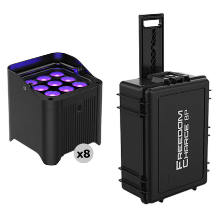 CHAUVET DJ Freedom Par H9 IP Kit de 8 focos LED RGBAW+UV 10W con estuche de carga
