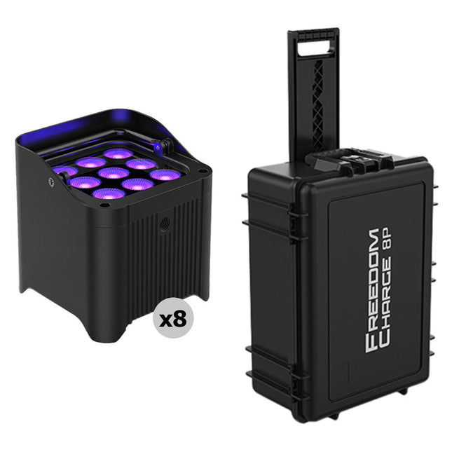 CHAUVET DJ Freedom Par H9 IP Kit de 8 focos LED RGBAW+UV 10W con estuche de carga