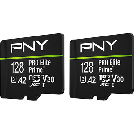 PNY 128GB PRO Elite Prime tarjeta microSDXC 200MB/s 150MB/s 2-Pack