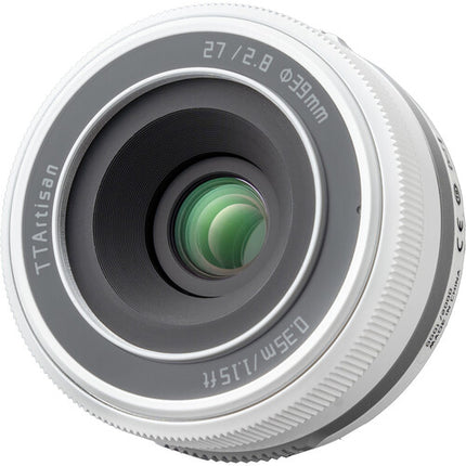 TTArtisan 27mm f/2.8 Objetivo para Fujifilm X Montura APS-C 13.8" Enfoque Mínimo Polar Blanco