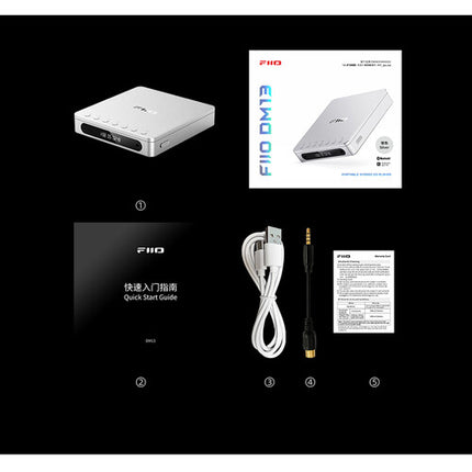 FiiO DM13 Reproductor de CD Estéreo Portátil Bluetooth 10 Horas Pantalla LCD
