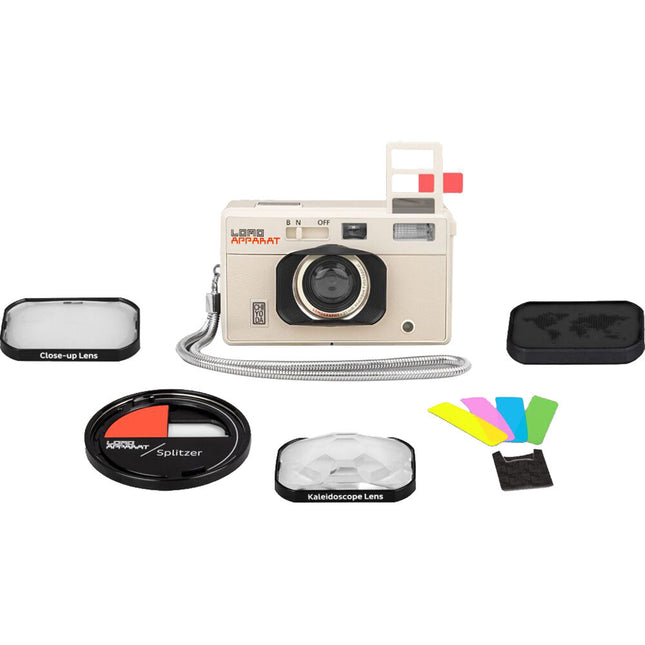 Lomography LomoApparat Cámara de 35mm 21mm f10 Gran Angular Cuero Cream