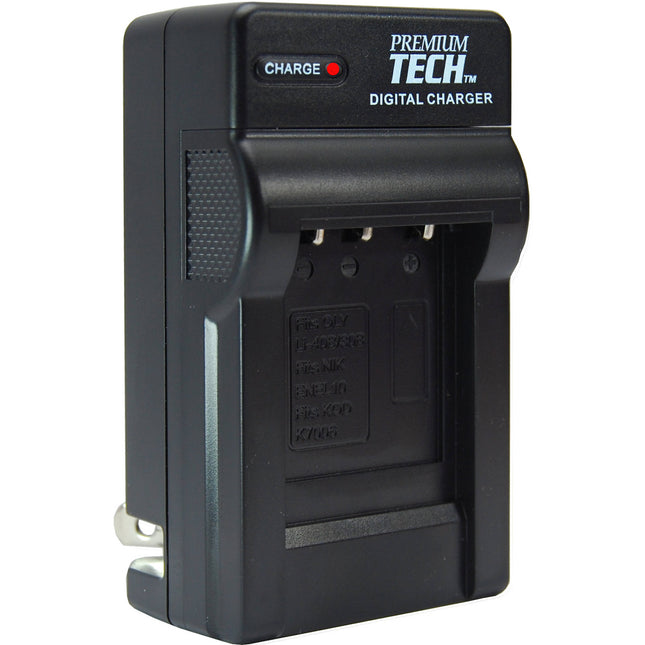 Premium Tech PT-64 Cargador para Batería Nikon EN-EL15 con Adaptadores AC y Auto
