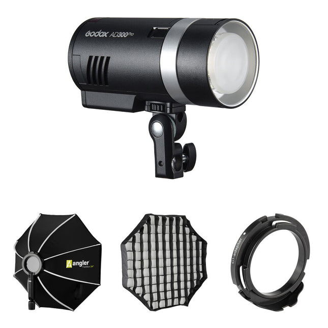 Godox AD300Pro Flash Exterior con Softbox Octagonal 24" y Grid Kit