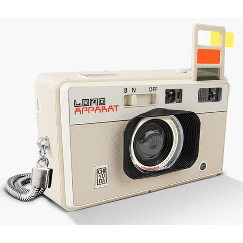 Lomography LomoApparat Cámara de 35mm 21mm f10 Gran Angular Cuero Cream