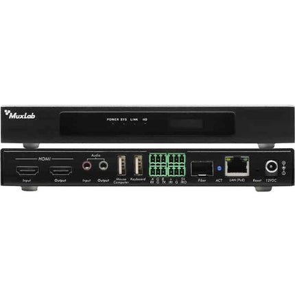 MuxLab KVM sobre IP PoE Transceptor Estación de Trabajo 4K30 hasta 100m Fiber Ethernet