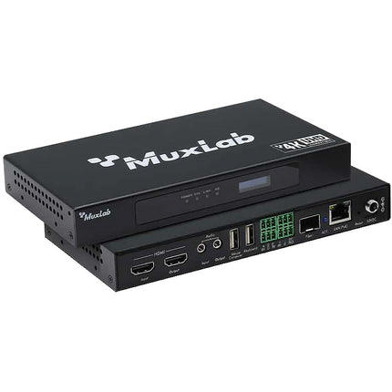 MuxLab KVM sobre IP PoE Transceptor Estación de Trabajo 4K30 hasta 100m Fiber Ethernet