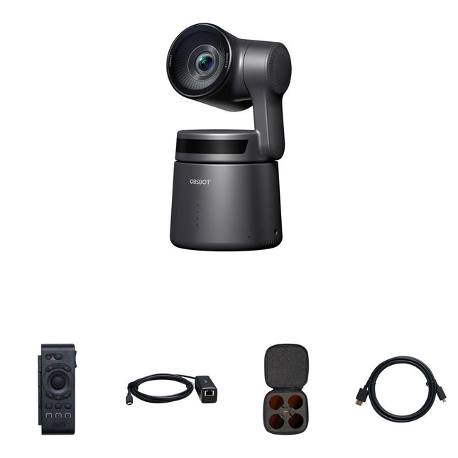 OBSBOT Tail Air Cámara PTZ Streaming Kit con Control Remoto PoE y Filtros ND