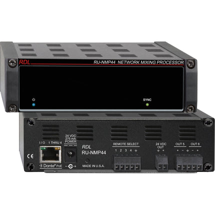 RDL RU-SM16D medidor de audio 4 canales con PoE y 4 salidas mixer