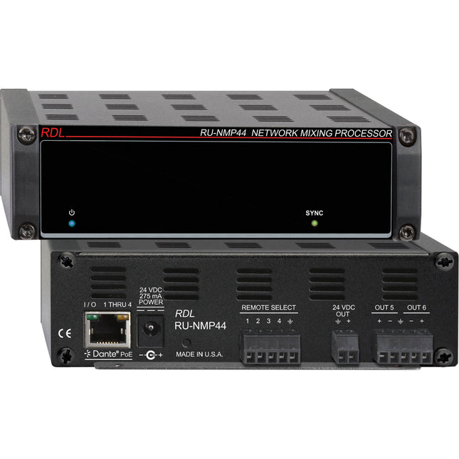 RDL RU-SM16D medidor de audio 4 canales con PoE y 4 salidas mixer