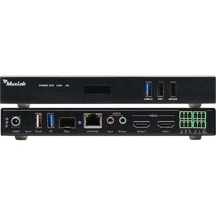 MuxLab 4K60 Transceptor KVM sobre IP PoE Video 4K60 hasta 100 m Fiber Ethernet
