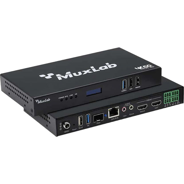 MuxLab 4K60 Transceptor KVM sobre IP PoE Video 4K60 hasta 100 m Fiber Ethernet