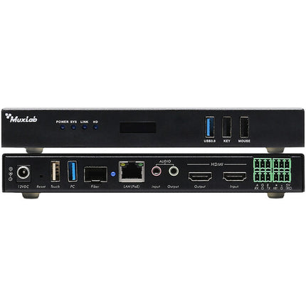 MuxLab HDMI sobre IP Transceptor 4K60 Extensión 100m PoE SFP