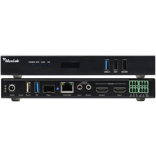 MuxLab HDMI sobre IP Transceptor 4K60 Extensión 100m PoE SFP